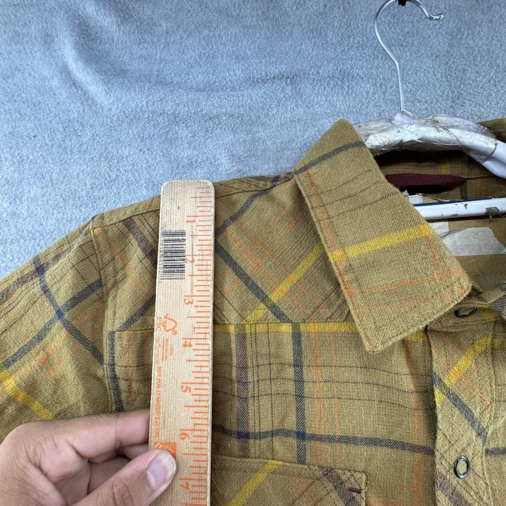 LL BEAN Snap Front Wool Blend Plaid Flannel Shirt Size Medium Hiking Outdoors - Picture 6 of 7